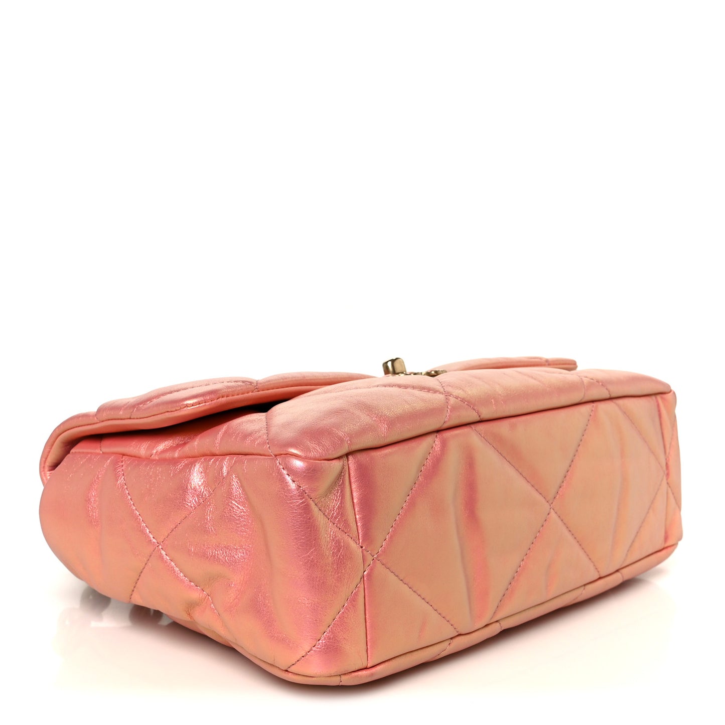 Iridescent Lambskin Quilted Large Chanel 19 Flap Pink