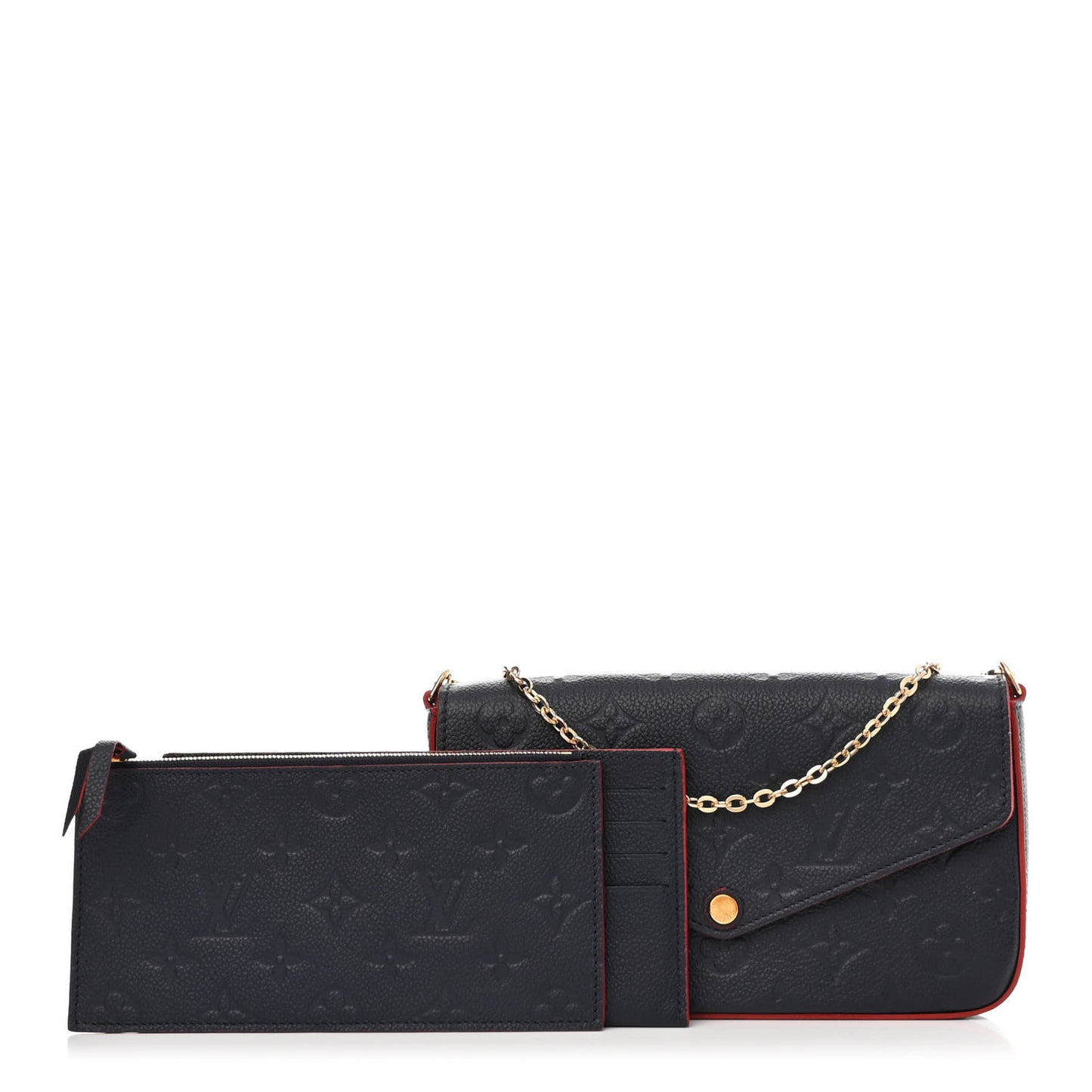 Empreinte Pochette Felicie Chain Wallet Marine Rouge
