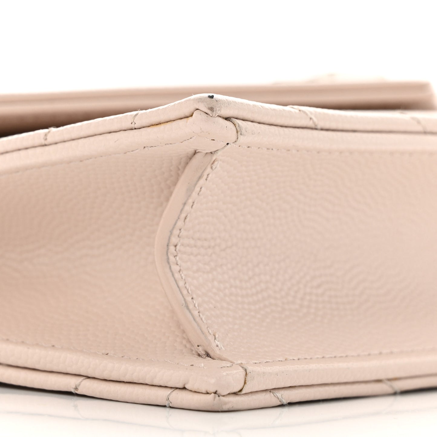 Grain De Poudre Matelasse Chevron Monogram Envelope Chain Wallet Washed Pale Pink