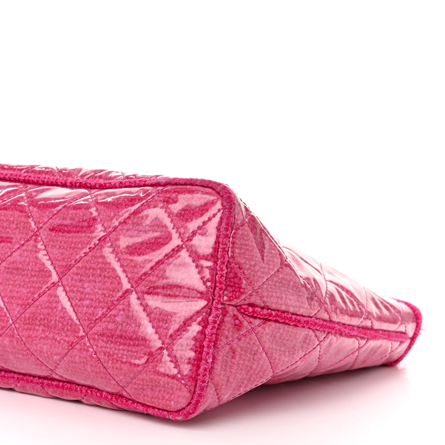 Chanel Vinyl Quilted Funny Tweed Tote Fuchsia 10 of 11