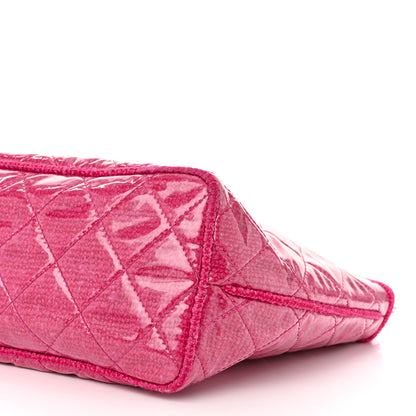 Chanel Vinyl Quilted Funny Tweed Tote Fuchsia 10 of 11