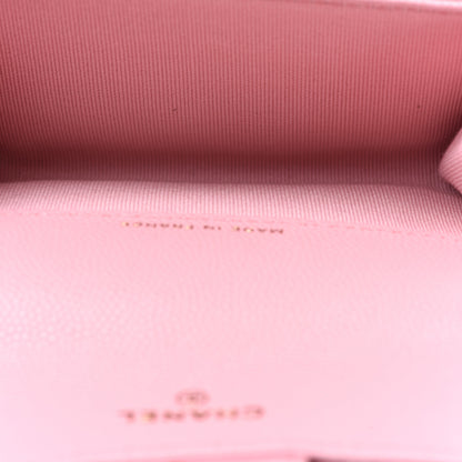 Chanel Caviar Quilted Flap Card Holder Wallet Light Pink 5 of 9