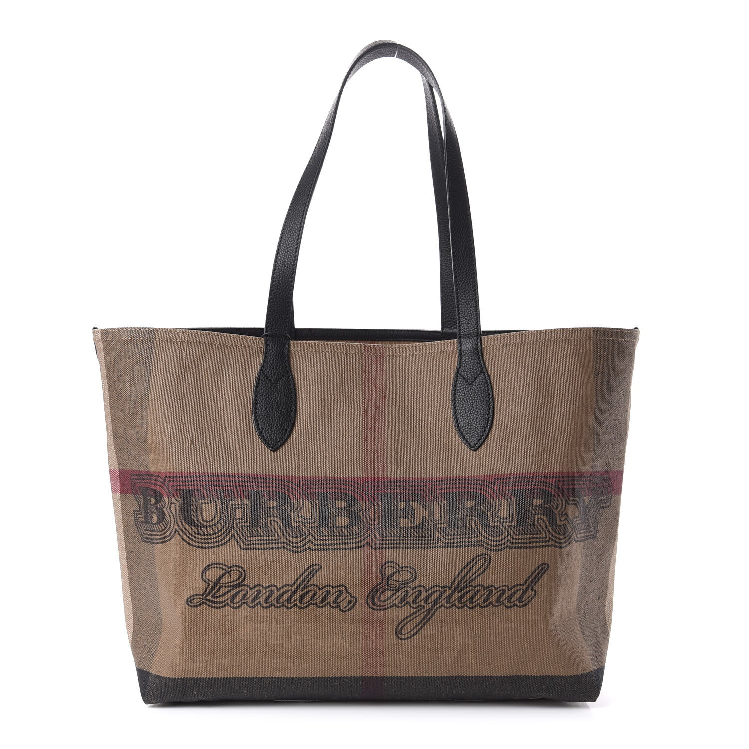 Burberry Coated Canvas Mega Check Medium Doodle Tote Black 1 of 9