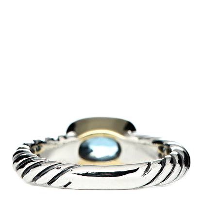 David Yurman Sterling Silver 18K Yellow Gold Blue Topaz 8mm Noblesse Ring 51 5.75 4 of 7