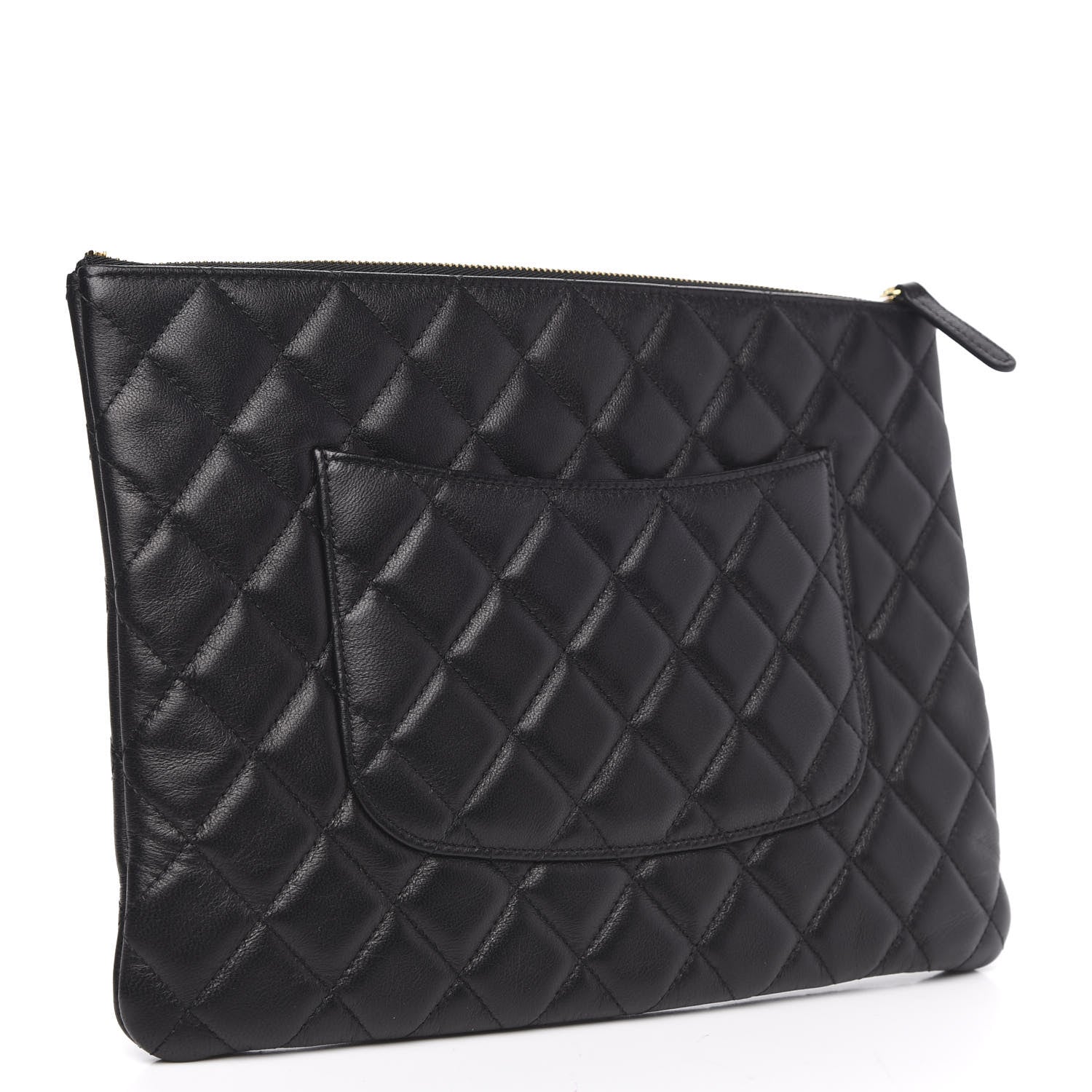 Chanel Lambskin Quilted Egyptian Amulet Zipped Pouch Black 3 of 8