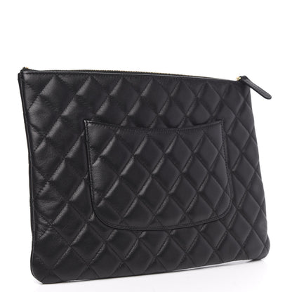 Chanel Lambskin Quilted Egyptian Amulet Zipped Pouch Black 3 of 8