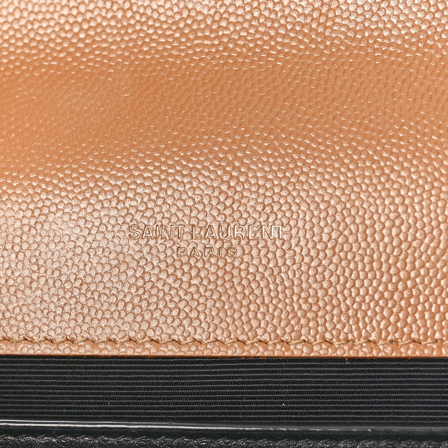 Saint Laurent Grain De Poudre Textured Mixed Matelasse Medium Triquilt Monogram Satchel Dark Cork 6 of 11