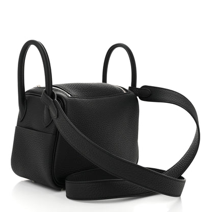 Hermes Taurillon Clemence Mini Lindy 20 Black 3 of 10