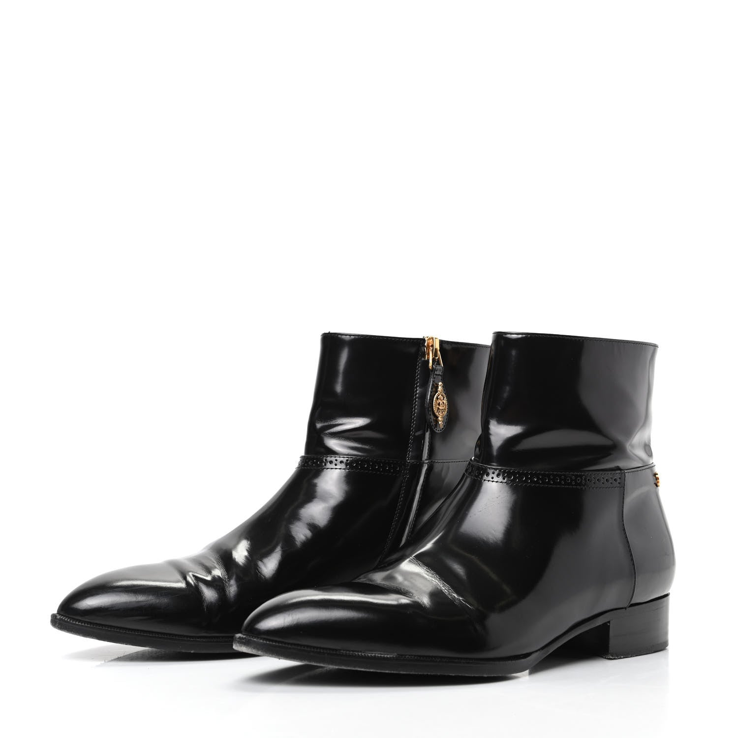 Chanel Patent Short Ankle Boots 38.5 Black 3 of 12