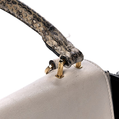 Celine Calfskin Suede Whipsnake Medium Trapeze Black White 13 of 18