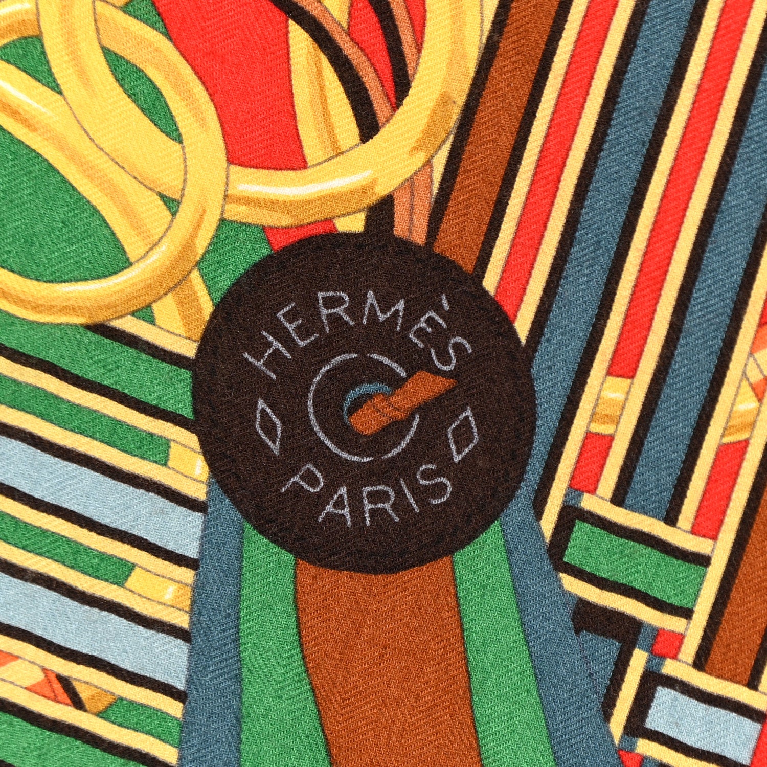 Hermes Cashmere Silk Brides Et Gris Shawl 140 Rose Vif Cobalt Vert 2 of 8
