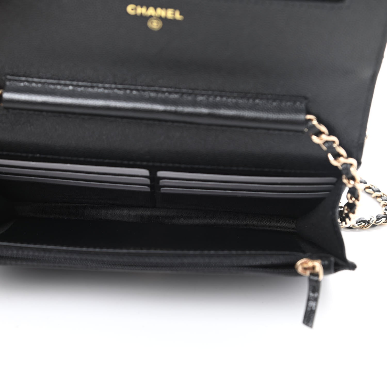 Chanel Caviar Quilted French New Wave Chain CC Wallet On Chain WOC Black 5 of 12