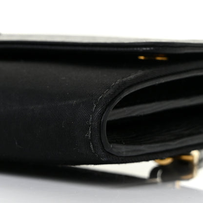 Prada Tessuto Nylon Vitello Move Triangle Logo Continental Flap Wallet Black 8 of 9