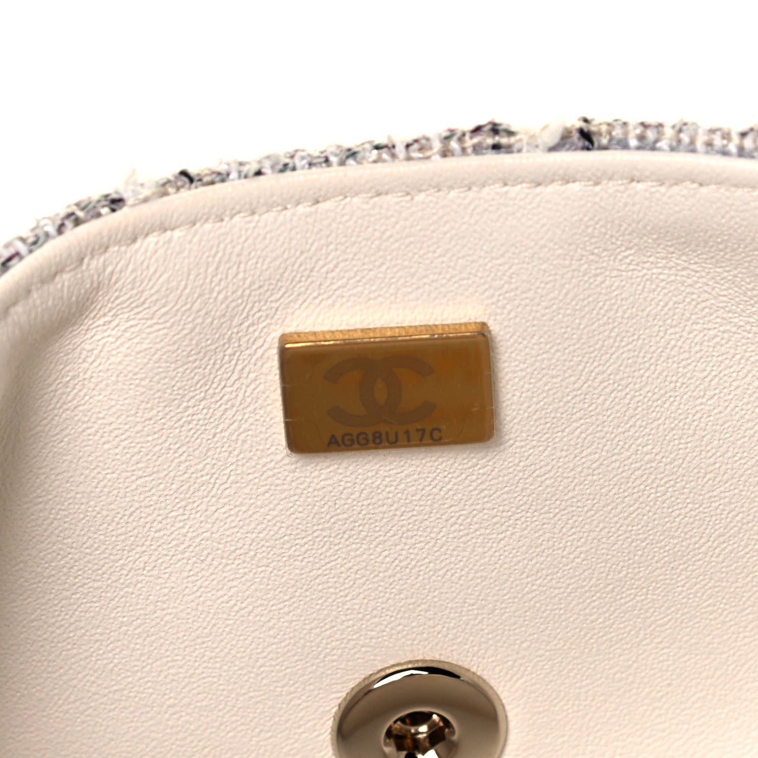 Chanel Tweed Quilted Mini Rectangular Flap White Grey 6 of 8