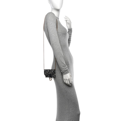 Christian Dior Oblique Nano Saddle Chain Pouch Blue 2 of 12