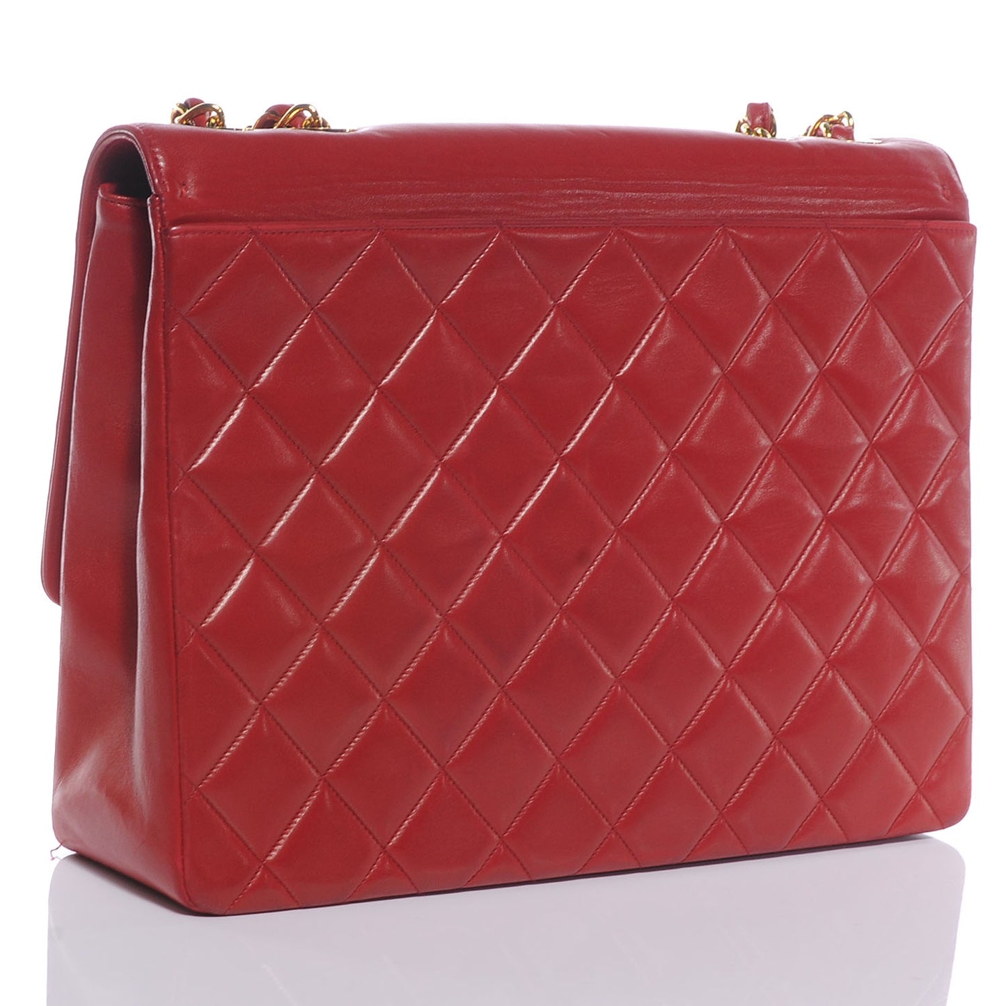 Lambskin Vintage Jumbo CC Flap Red