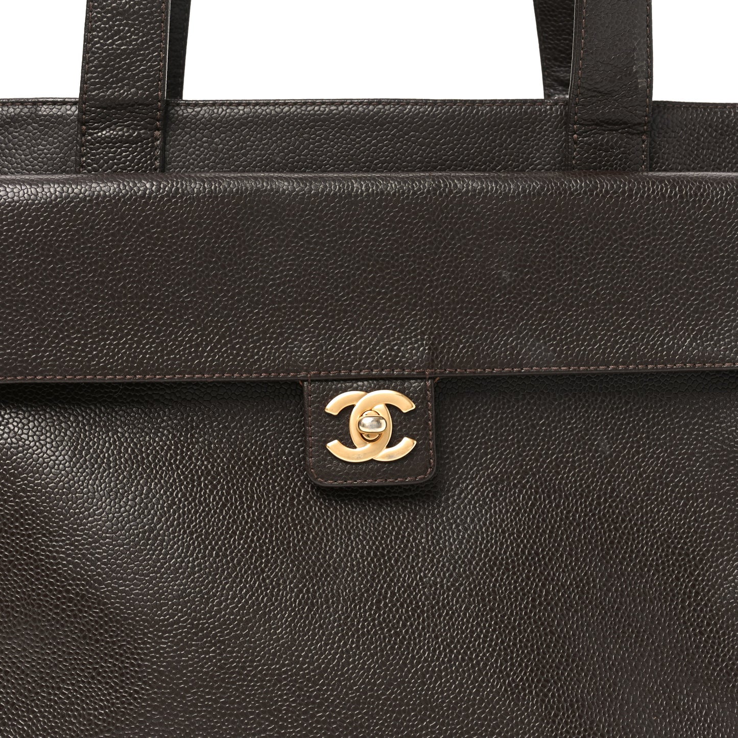 Caviar CC Shoulder Bag Dark Brown