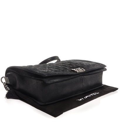 Chanel Goatskin Quilted Large Gentle Boy Flap Black 4 of 7