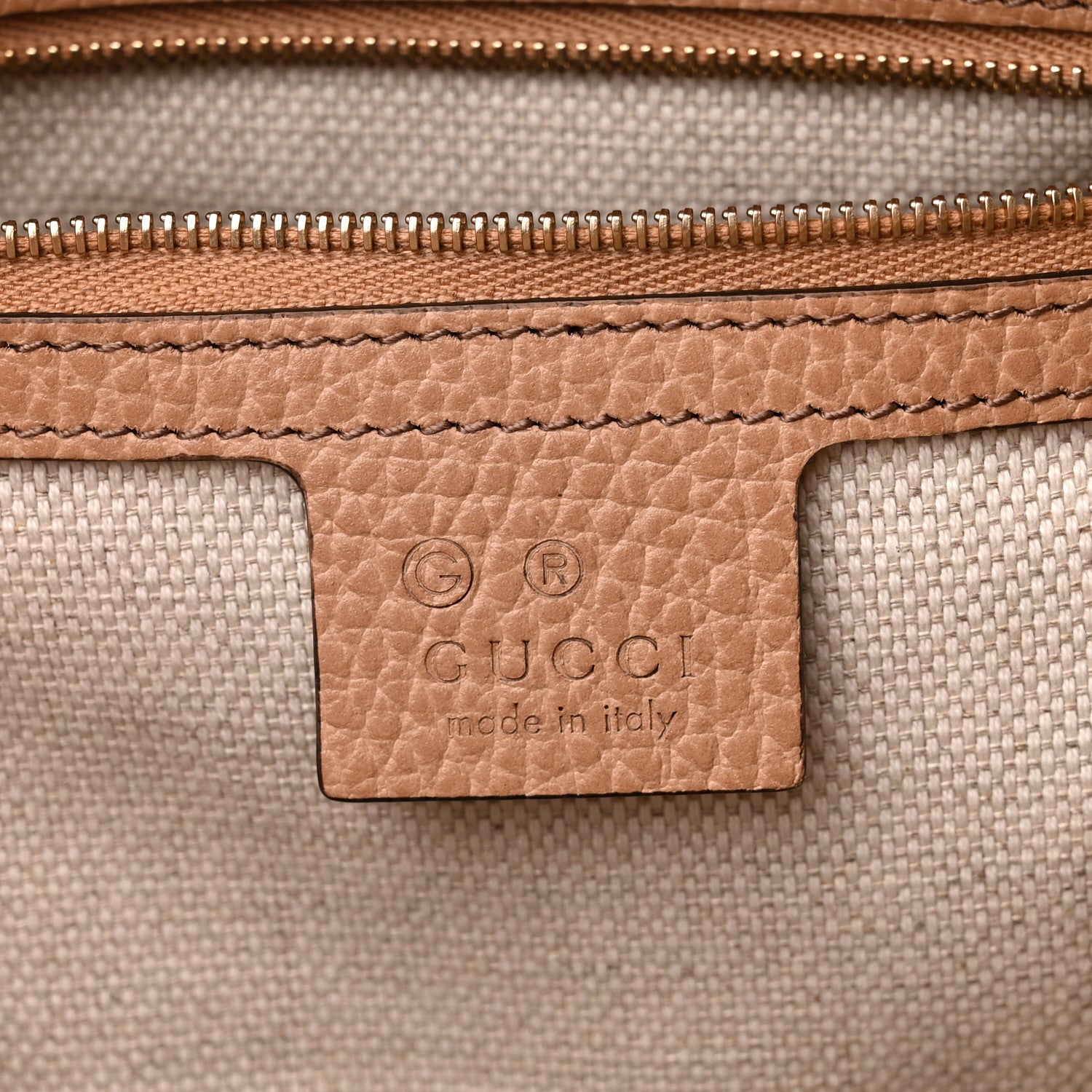 Gucci Dollar Calfskin Large Soho Top Handle Satchel Camelia 6 of 10