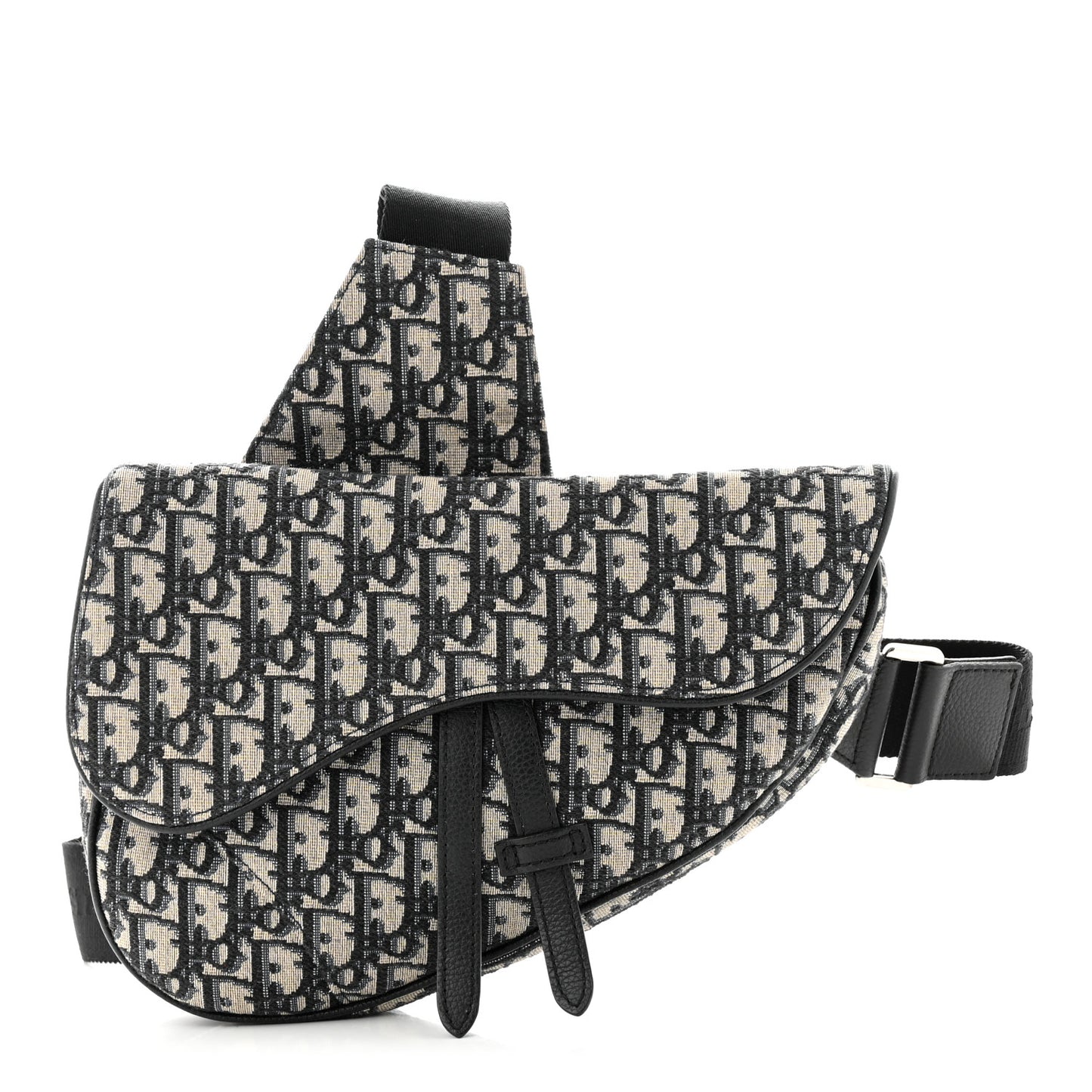 Oblique Mens Saddle Bag Black