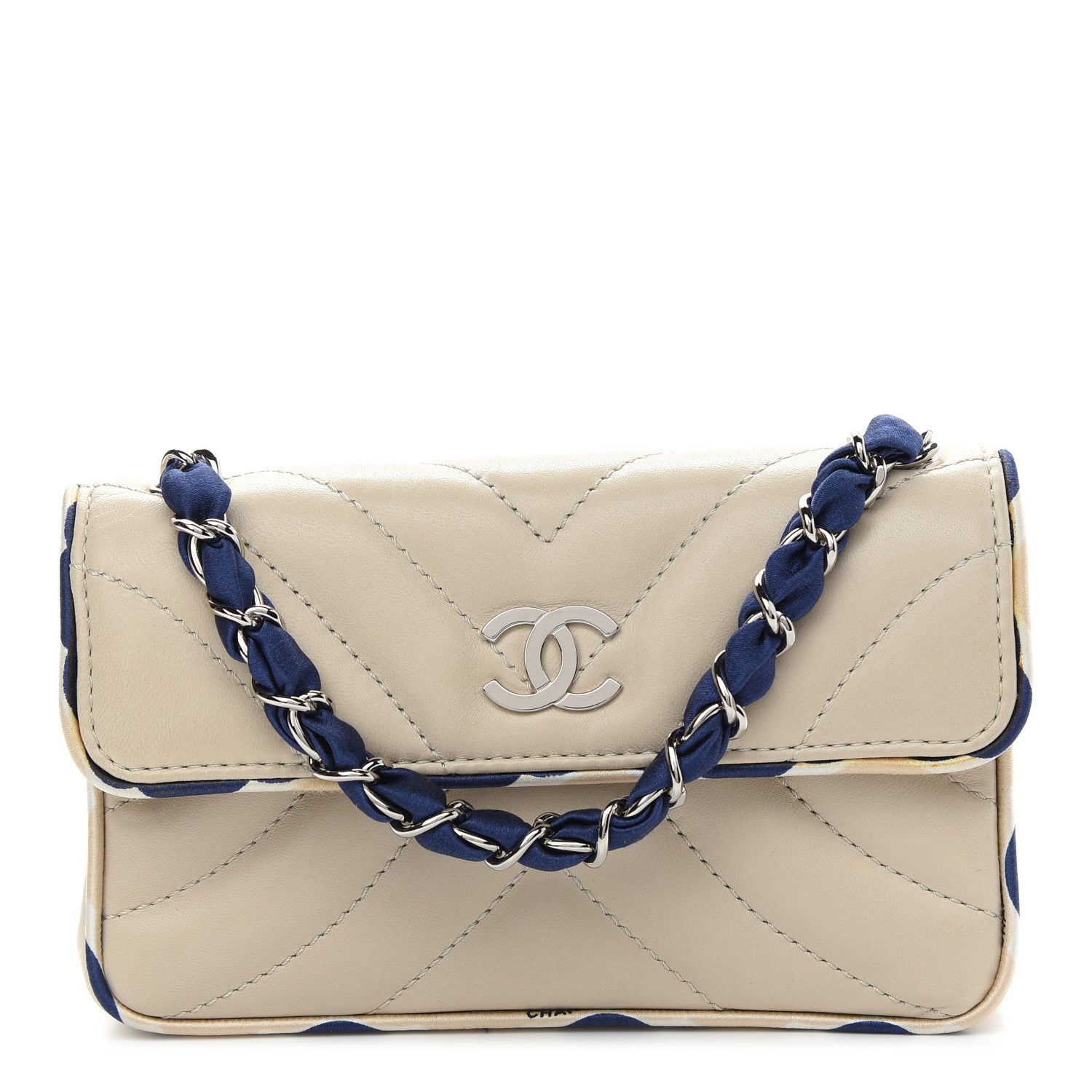 Chanel Lambskin Quilted Single Flap Bag Light Grey 1 of 10