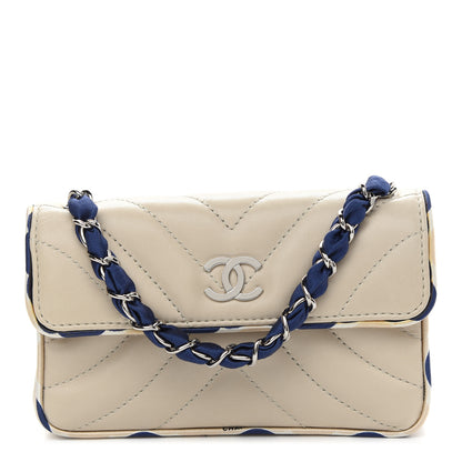 Chanel Lambskin Quilted Single Flap Bag Light Grey 1 of 10