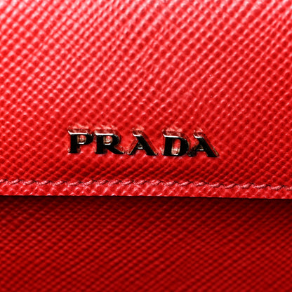 Prada Saffiano Cuir Convertible Top Handle Tote Fuoco 7 of 14