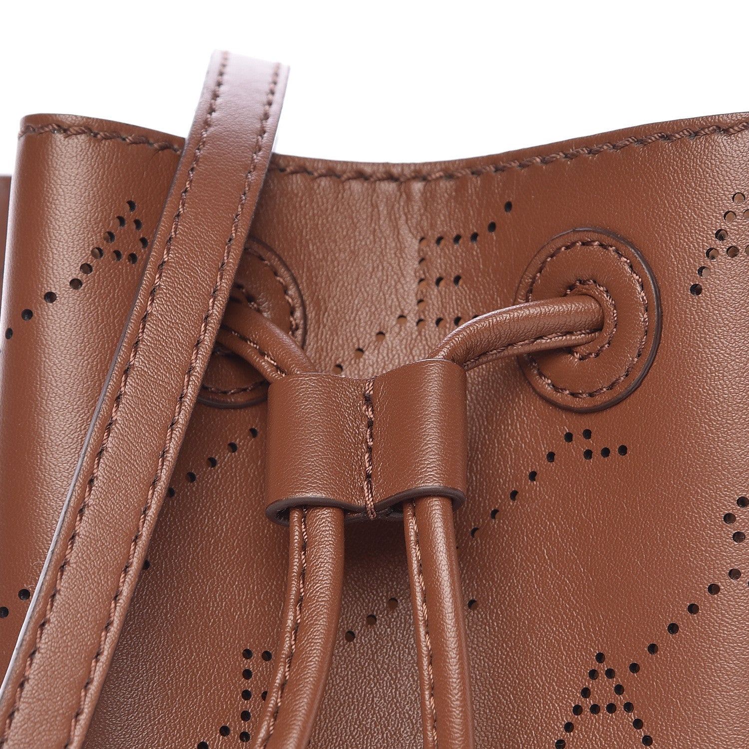 Stella McCartney Perforated Eco Alter Nappa Mini Bucket Bag Brown 9 of 15