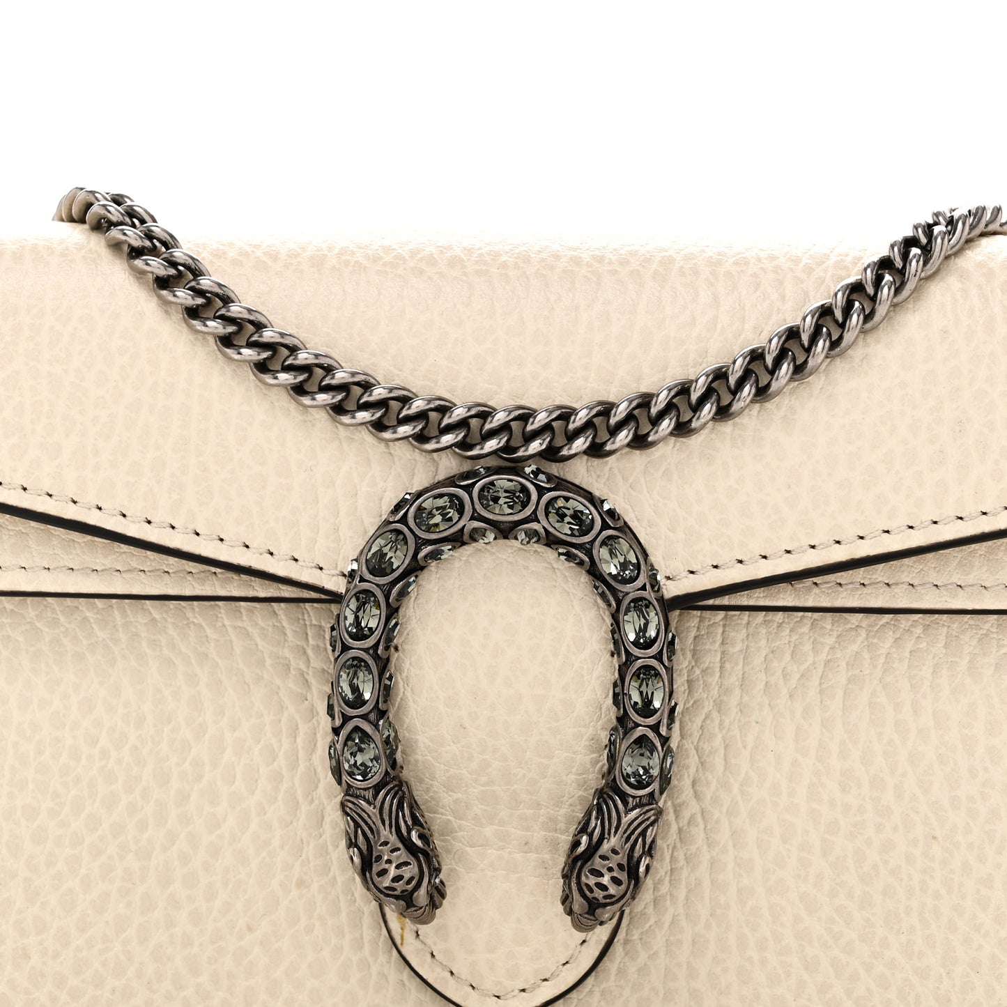 Dollar Calfskin Crystal Super Mini Dionysus Shoulder Bag Mystic White Black Diamond