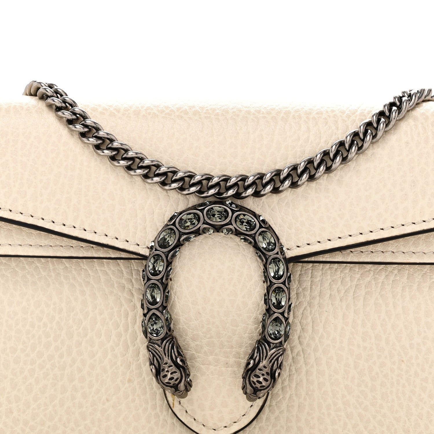 Gucci Dollar Calfskin Crystal Super Mini Dionysus Shoulder Bag Mystic White Black Diamond 8 of 10