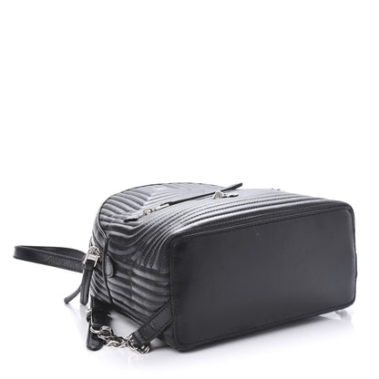 Fendi Shiny Nappa Trapuntata Mini Backpack Black 3 of 9
