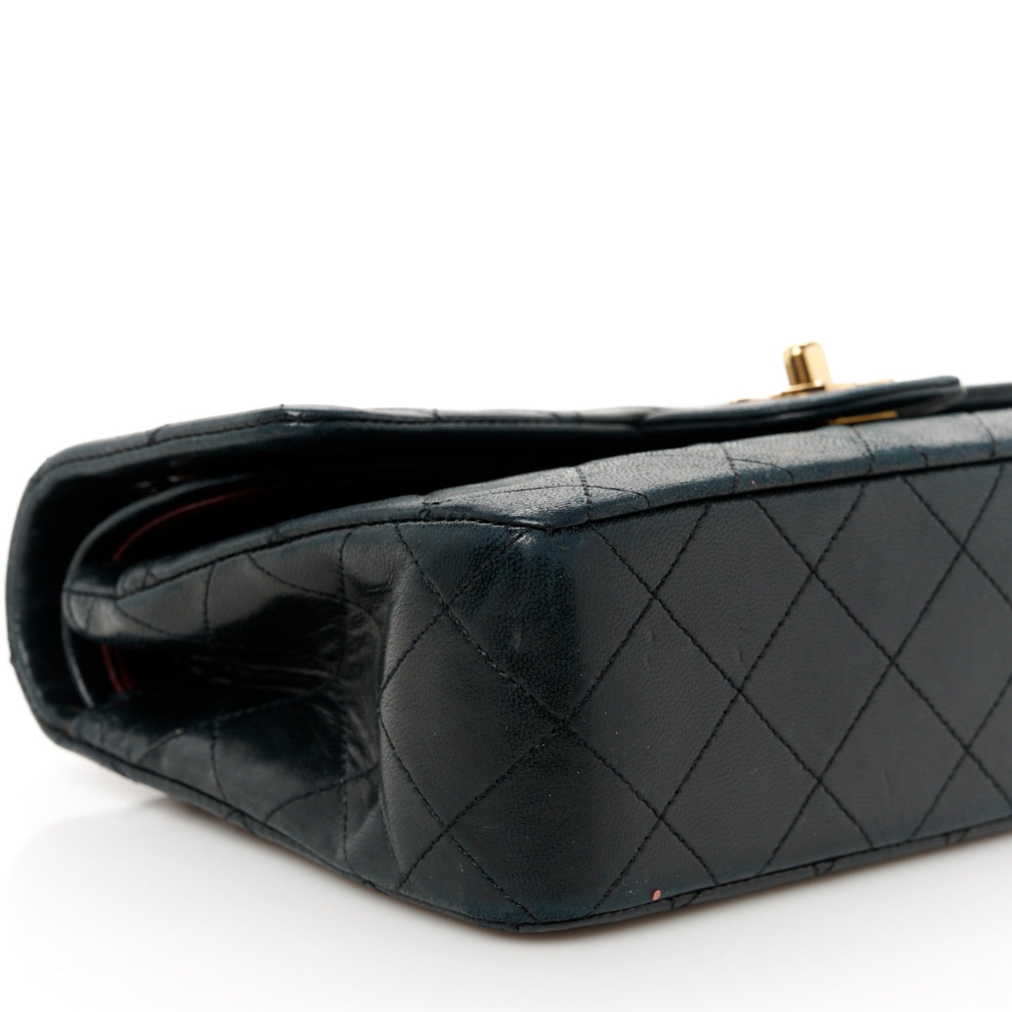 Lambskin Quilted Small Double Flap Black