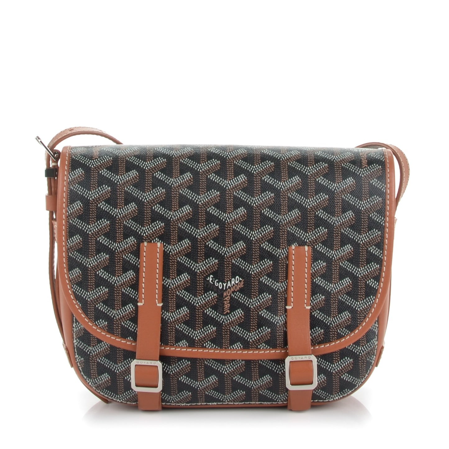 Goyardine Belvedere PM Messenger Bag Black Gold