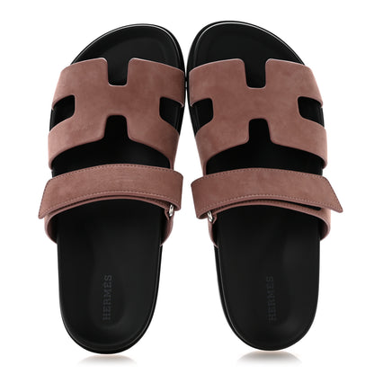 Hermes Suede Goatskin Womens Chypre Sandals 40.5 Rose Antique 2 of 10