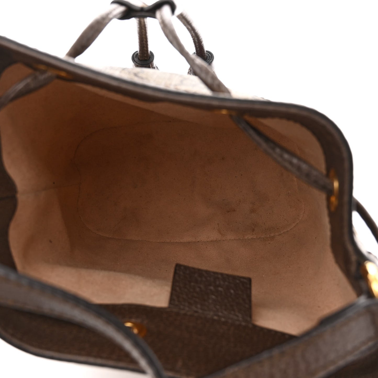 GG Supreme Monogram Web Mini Ophidia Bucket Bag Brown