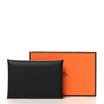 Hermes Epsom Calvi Duo Card Case Black 7 of 7