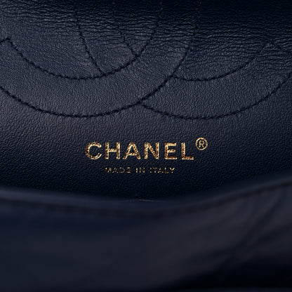 Chanel Aged Calfskin Quilted 2.55 Reissue 226 Flap Navy 6 of 10