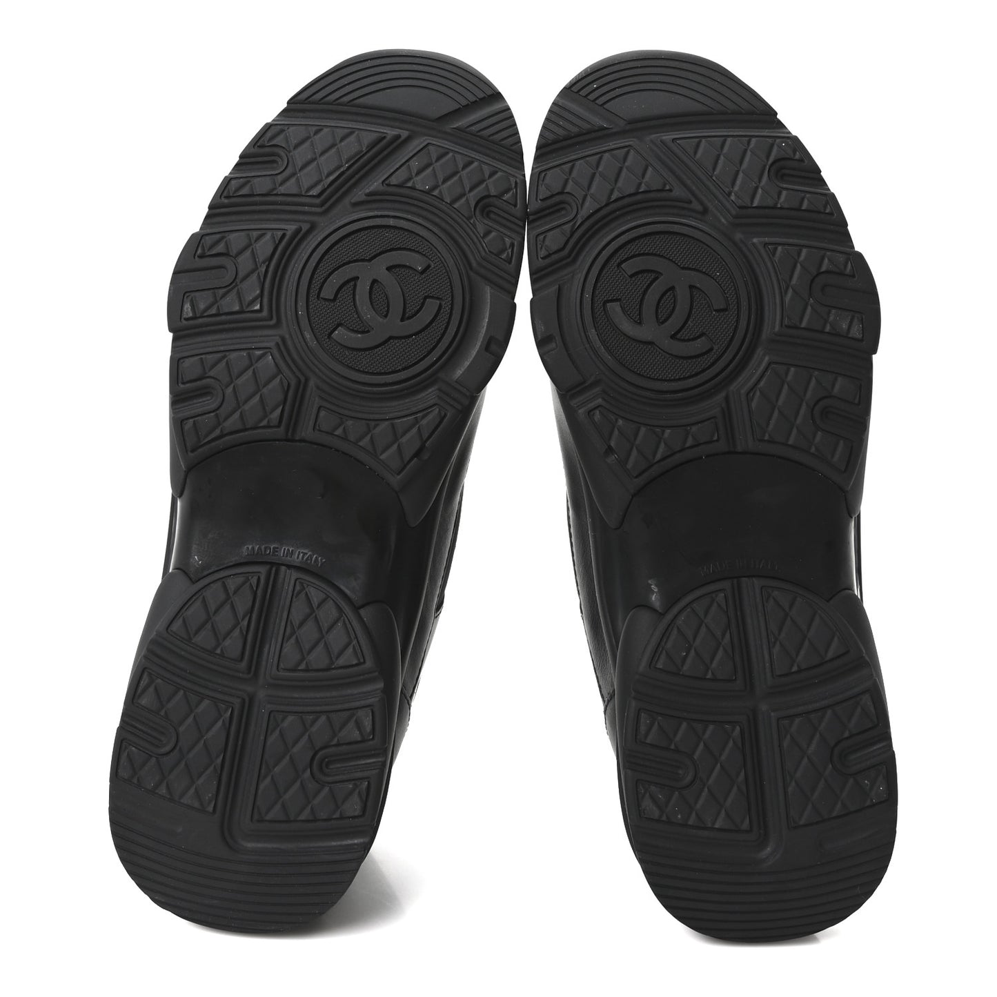 Lambskin Fabric CC Uniform Sneakers 38.5 Black