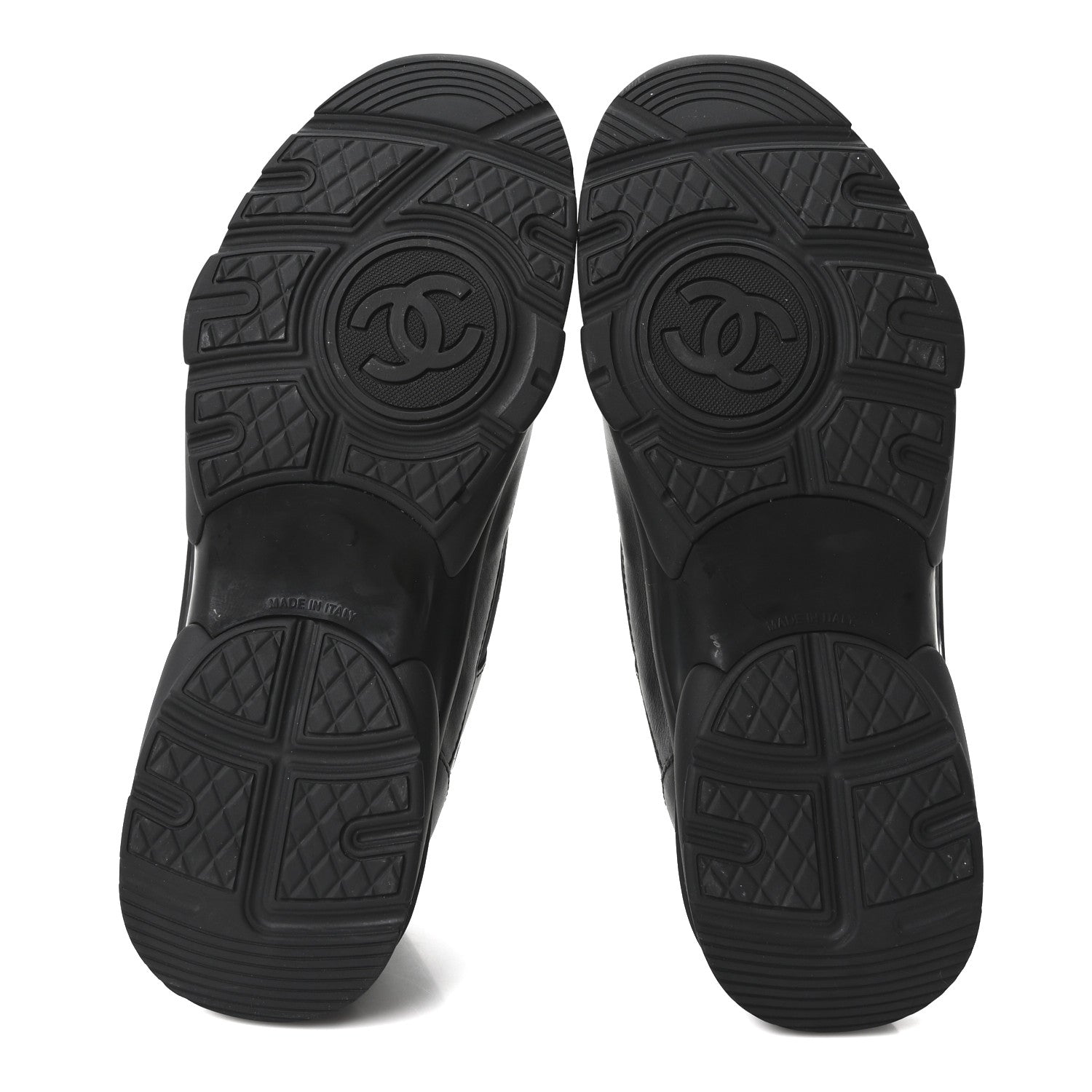 Chanel Lambskin Fabric CC Uniform Sneakers 38.5 Black 6 of 10