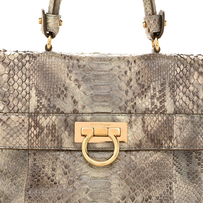 Salvatore Ferragamo Snakeskin Medium Sofia Satchel Grey Multicolor 7 of 13