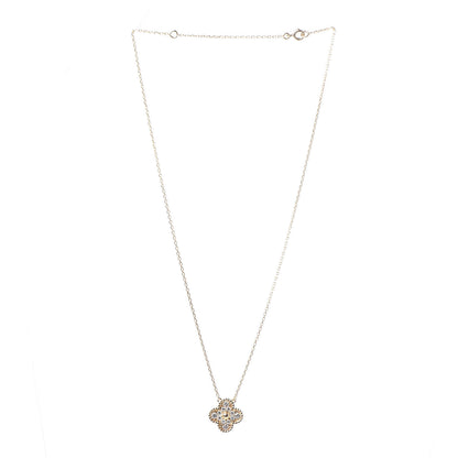 Van Cleef & Arpels 18K Yellow Gold Diamond Vintage Alhambra Pendant Necklace 3 of 9