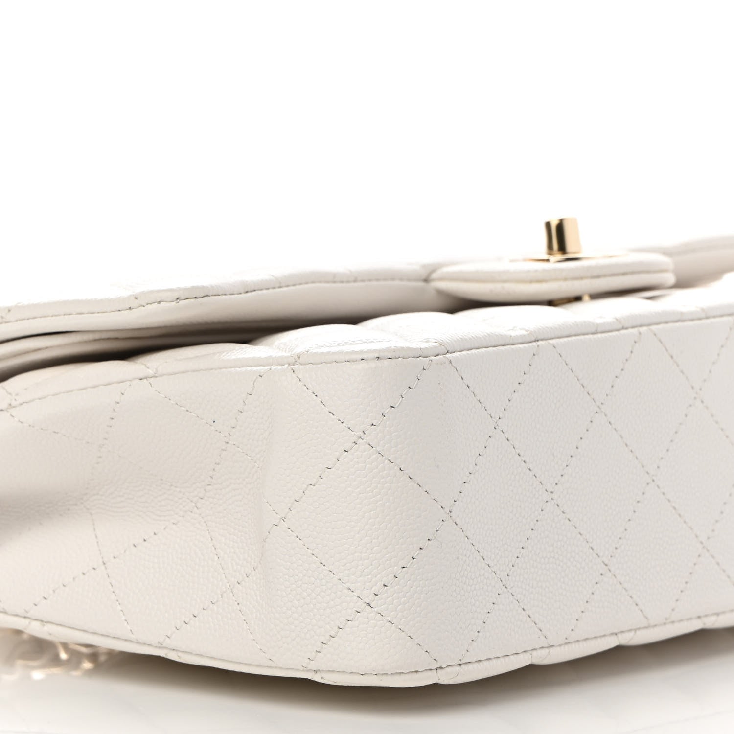 Chanel Caviar Quilted Medium Double Flap White 9 of 12