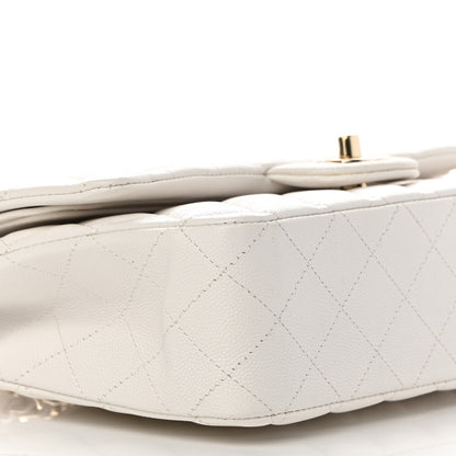 Chanel Caviar Quilted Medium Double Flap White 9 of 12