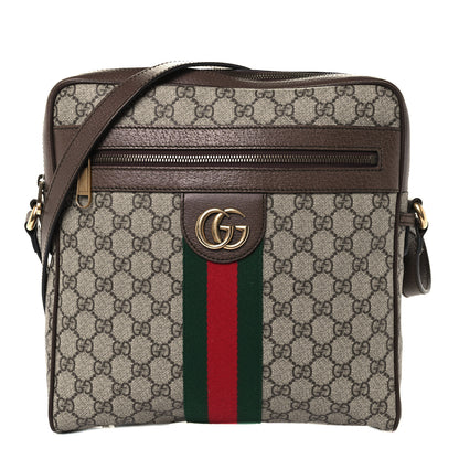 Gucci GG Supreme Monogram Web Medium Ophidia Messenger Bag Brown 1 of 11