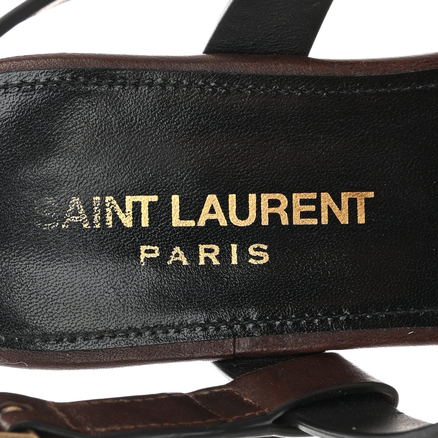 Calfskin Cassandra Monogram Sandals 36.5 Dark Brown