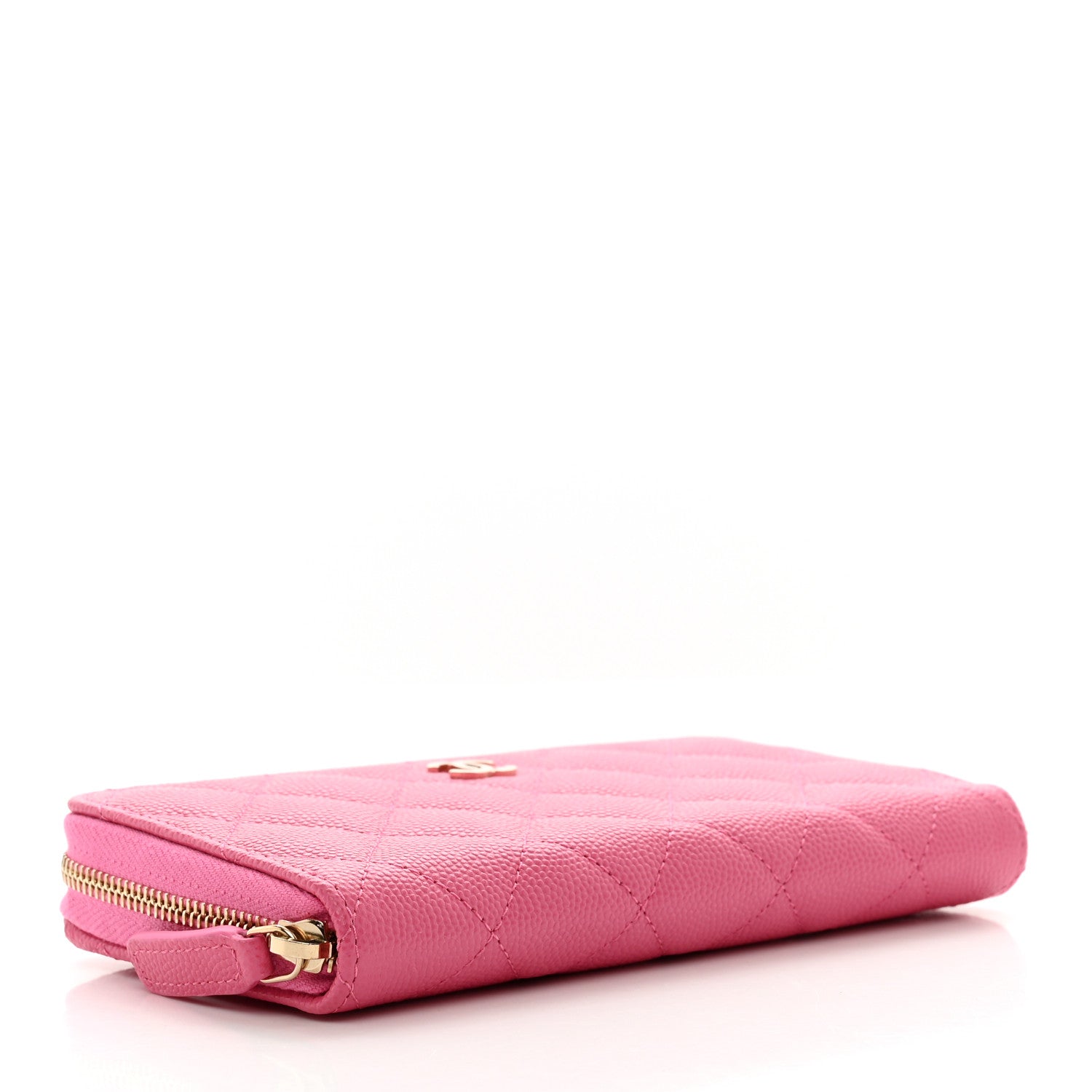 Chanel Caviar Quilted Medium Zip Around Wallet Pink 4 of 9