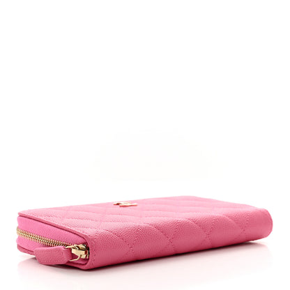 Chanel Caviar Quilted Medium Zip Around Wallet Pink 4 of 9