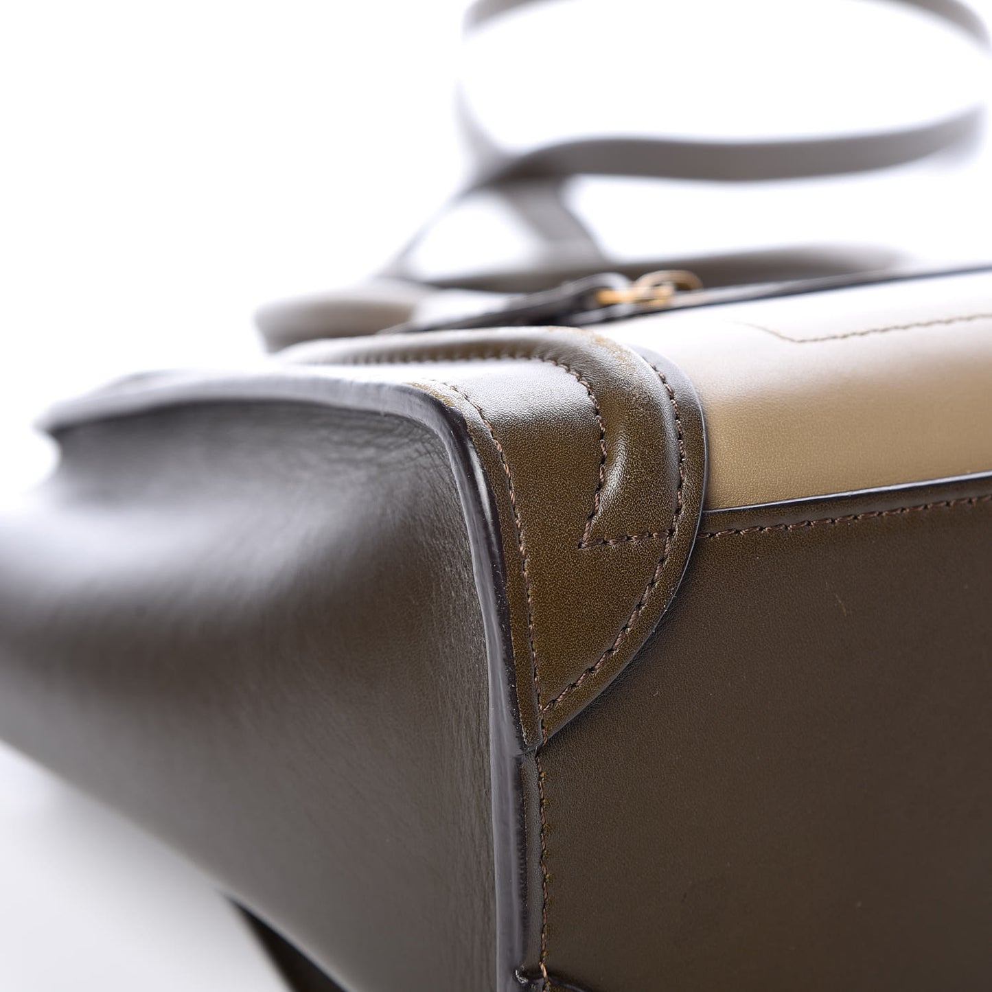 Smooth Calfskin Nano Tri-Color Luggage Khaki
