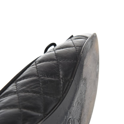 Chanel Aged Calfskin Quilted CC Cap Toe Ballerina Flats 38.5 Black 17 of 20