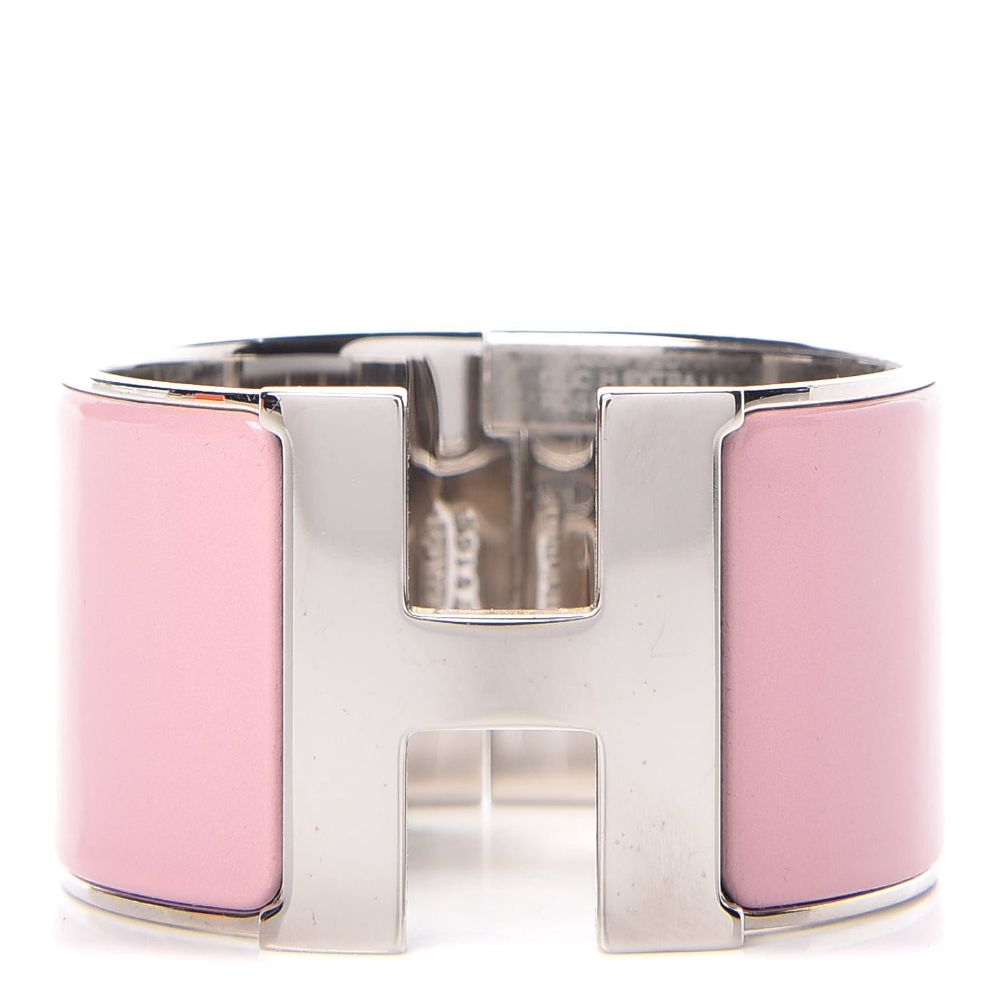 Enamel Extra Wide Clic Clac H Bracelet PM Rose Nacarat